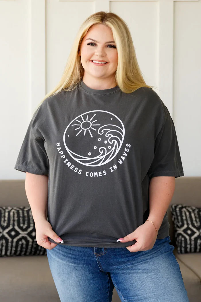 Happiness Comes in Waves Tee T-Shirt Ave Shops- Tilden Co.