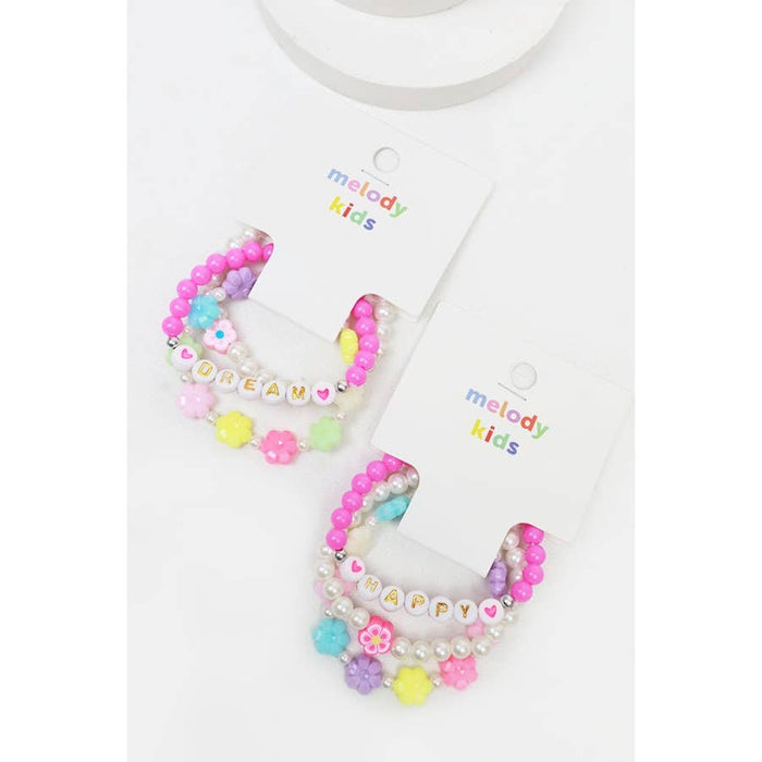 Happy and Dream Kids Bracelet Set Happy Happy Love and Repeat- Tilden Co.