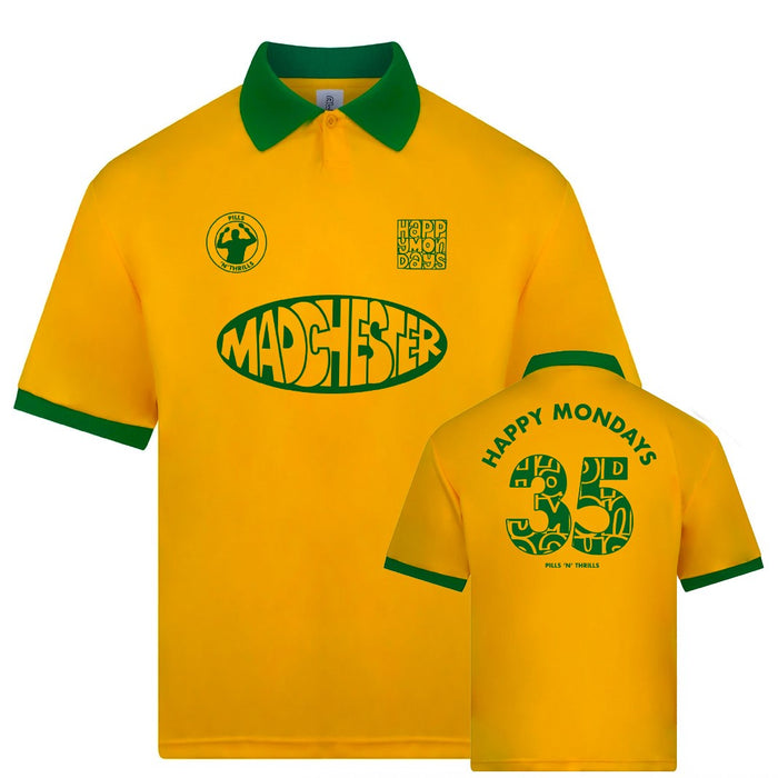 Happy Mondays Pills N Thrills Yellow Football Shirt