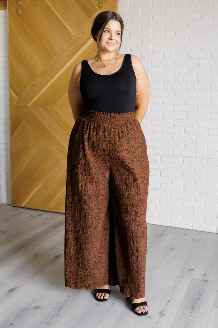 Harmony High Rise Wide Leg Pants in Brown Casual Pants Ave Shops- Tilden Co.