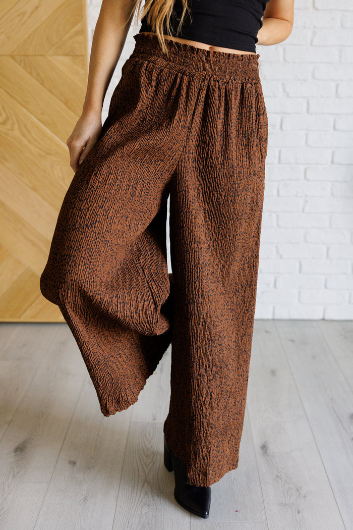 Harmony High Rise Wide Leg Pants in Brown Casual Pants Ave Shops- Tilden Co.