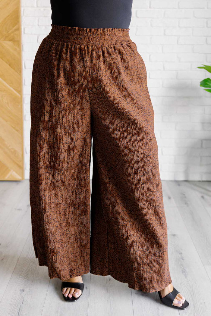 Harmony High Rise Wide Leg Pants in Brown Casual Pants Ave Shops- Tilden Co.