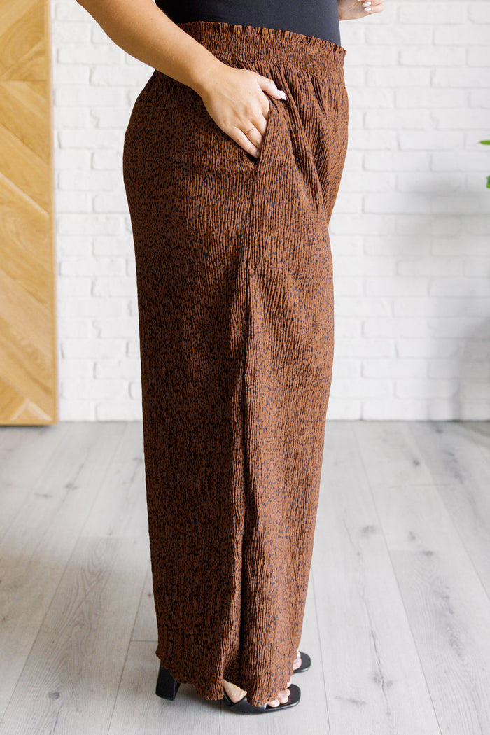 Harmony High Rise Wide Leg Pants in Brown Casual Pants Ave Shops- Tilden Co.