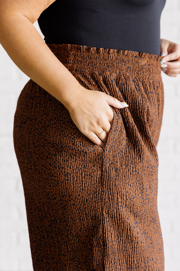 Harmony High Rise Wide Leg Pants in Brown Casual Pants Ave Shops- Tilden Co.