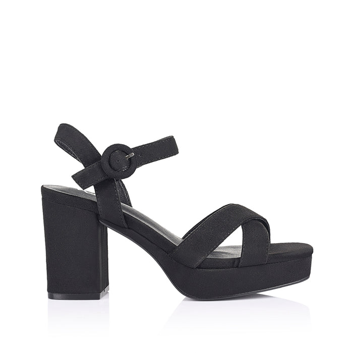 Heppell Platform Heels - Black Micro