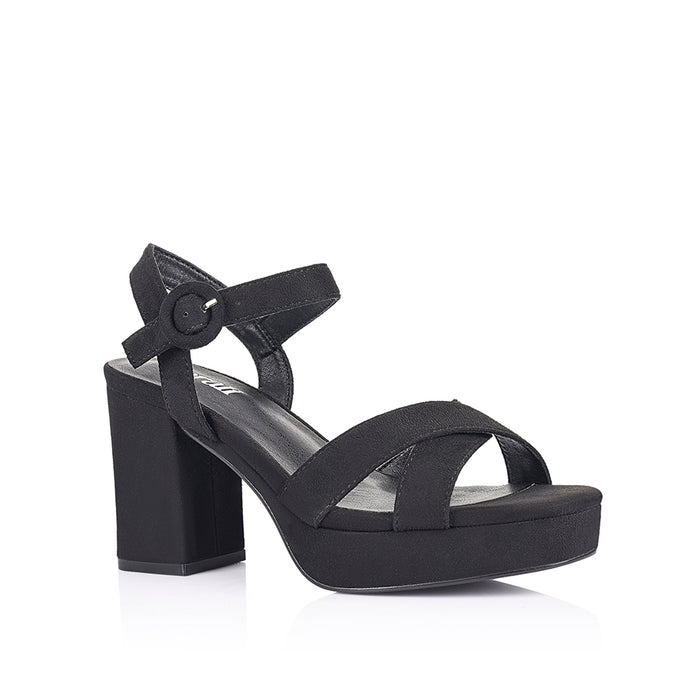Heppell Platform Heels - Black Micro