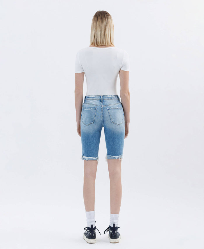 High Rise Raw Hem Bermudas Shorts VERVET by FLYING MONKEY- Tilden Co.
