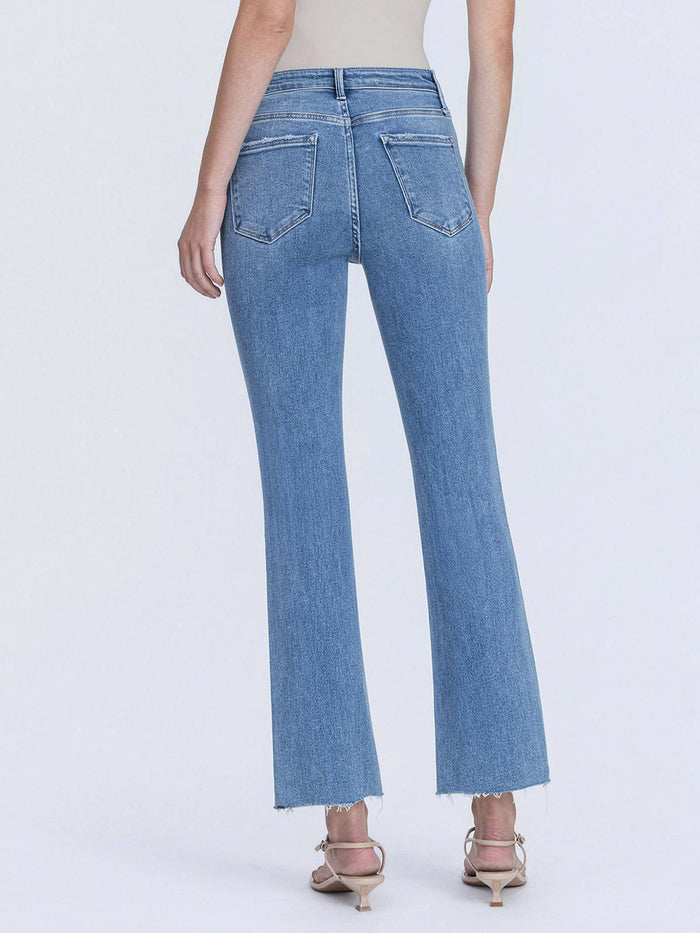High Rise Raw Hem Crop Flare Jeans Jeans VERVET by FLYING MONKEY- Tilden Co.