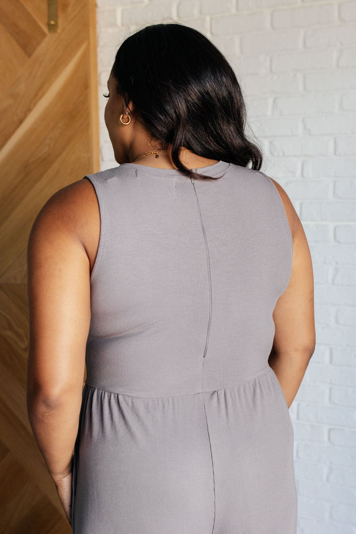 Hilary Wide Leg Jumpsuit in Grey Jumpsuit Ave Shops- Tilden Co.