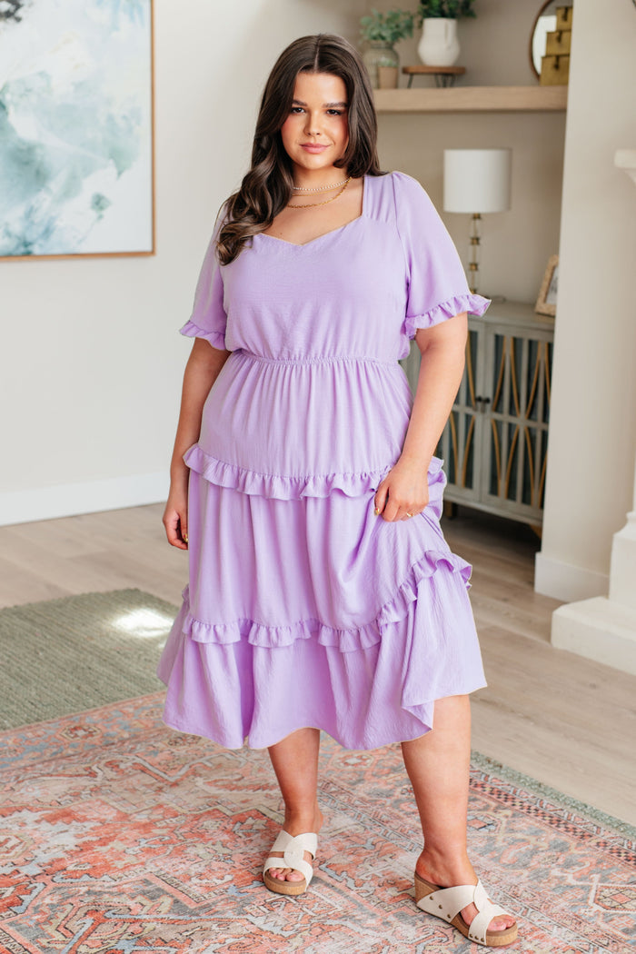 In My Carefree Era Tiered Ruffled Dress Knee Length Dress Ave Shops- Tilden Co.