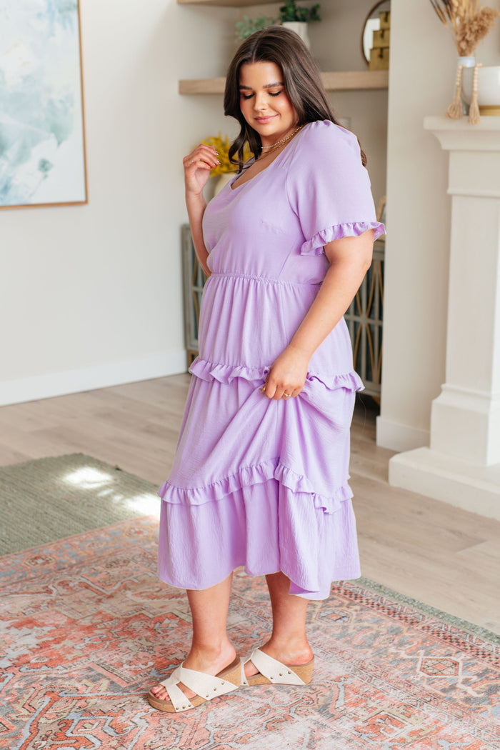 In My Carefree Era Tiered Ruffled Dress Knee Length Dress Ave Shops- Tilden Co.