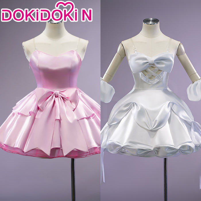 【In Stock】【Size S-2XL】DokiDoki-N Music Project Cosplay Zombie Idol Costume White Pink Dress