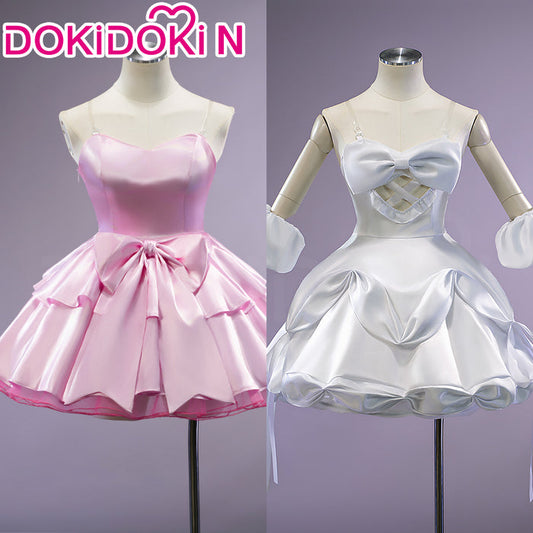 【In Stock】【Size S-2XL】DokiDoki-N Music Project Cosplay Zombie Idol Costume White Pink Dress