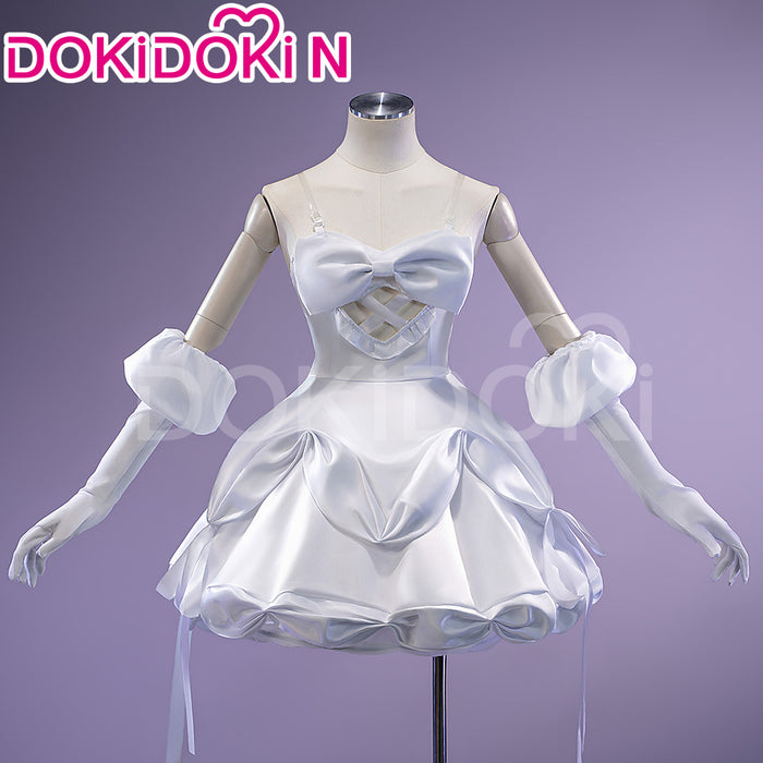 【In Stock】【Size S-2XL】DokiDoki-N Music Project Cosplay Zombie Idol Costume White Pink Dress
