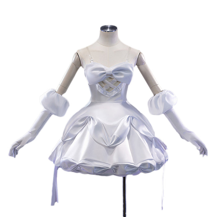 【In Stock】【Size S-2XL】DokiDoki-N Music Project Cosplay Zombie Idol Costume White Pink Dress