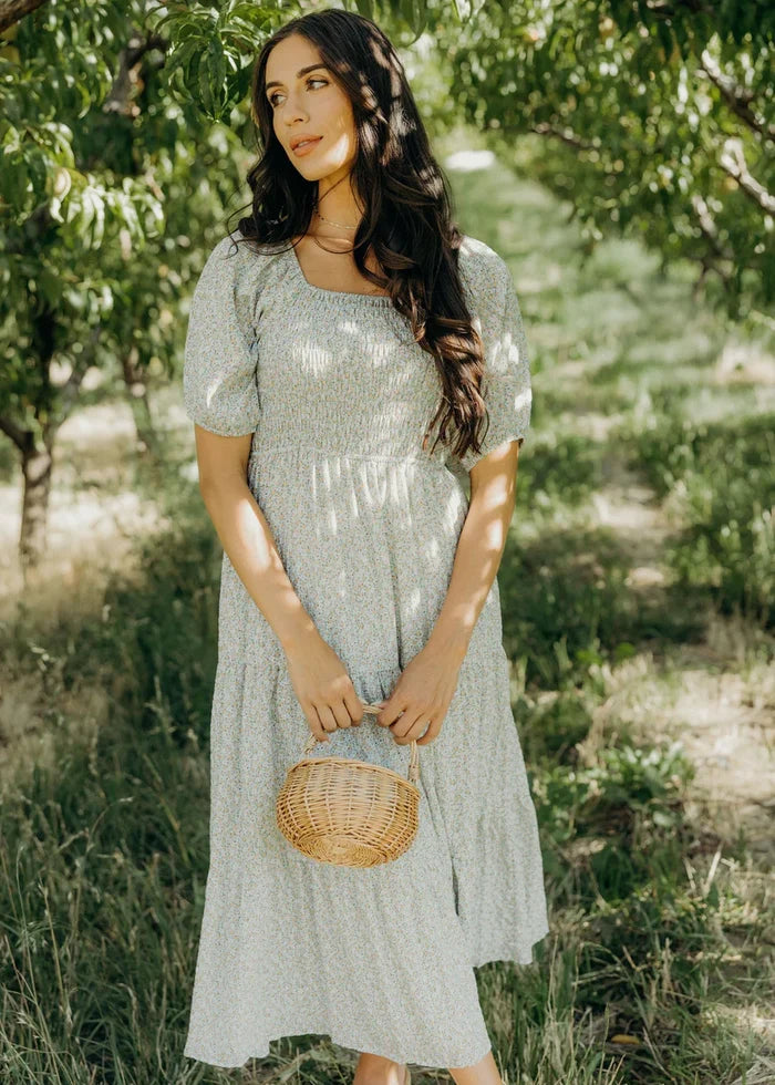 Indy Dress in Honeybloom Midi Dress Mikarose- Tilden Co.