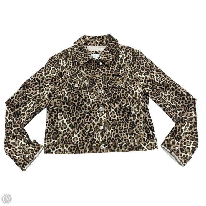 Jacket Denim By Loft In Leopard Print, Size: Xs