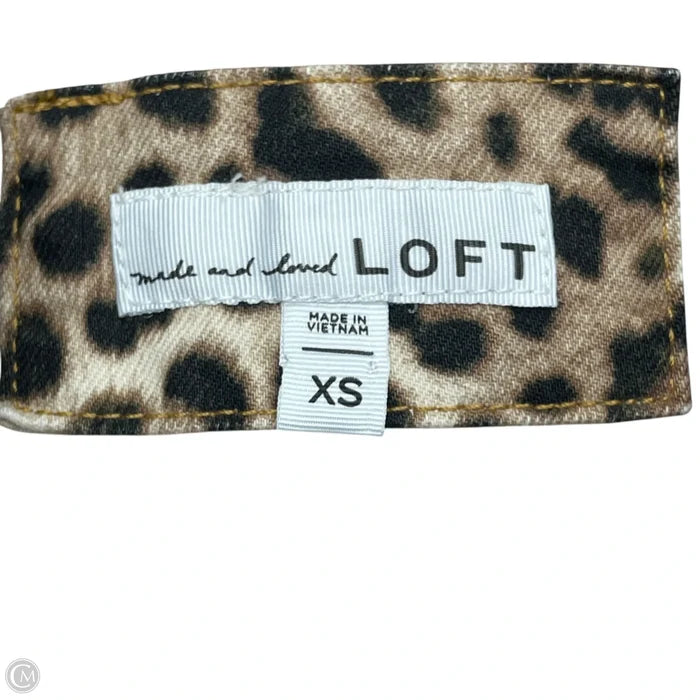 Jacket Denim By Loft In Leopard Print, Size: Xs