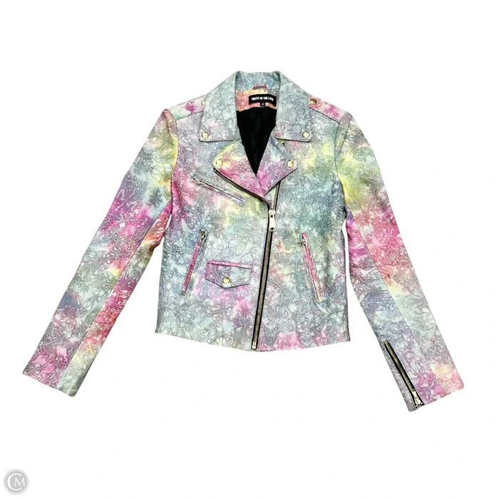 Jacket Leather By House Of Holland In Rainbow Print, Size: S