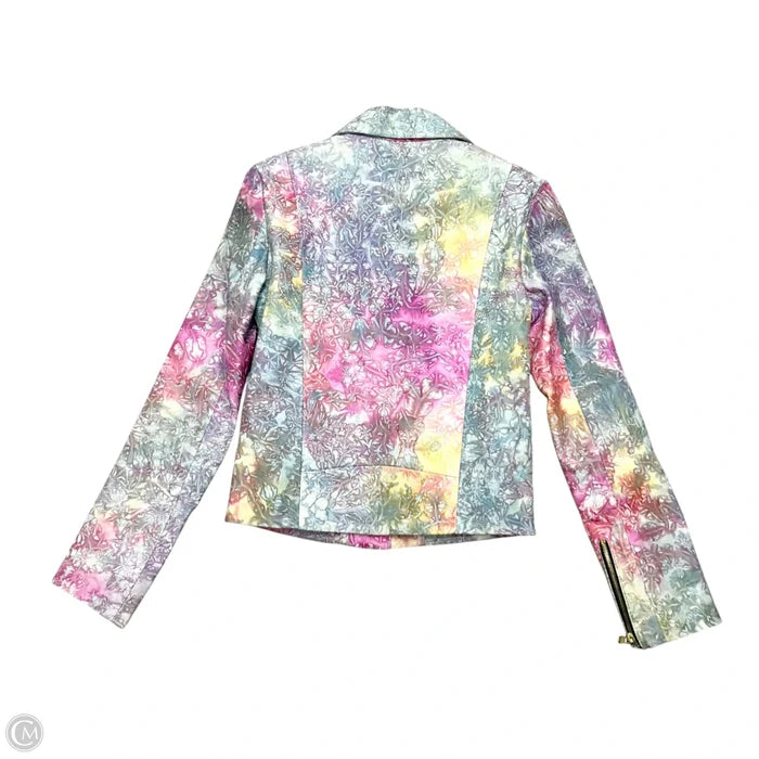 Jacket Leather By House Of Holland In Rainbow Print, Size: S