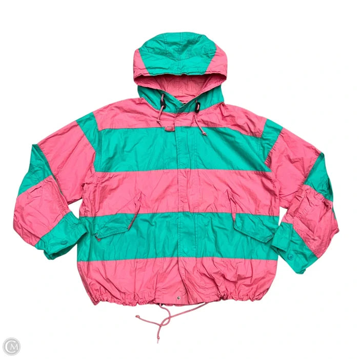 Jacket Windbreaker By Polo Ralph Lauren In Blue & Pink, Size: M