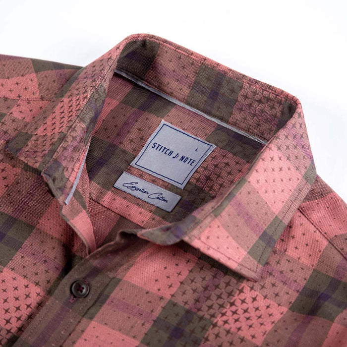 Jacquard - Buffalo Check with Small Dobby Star and Large Star Woven