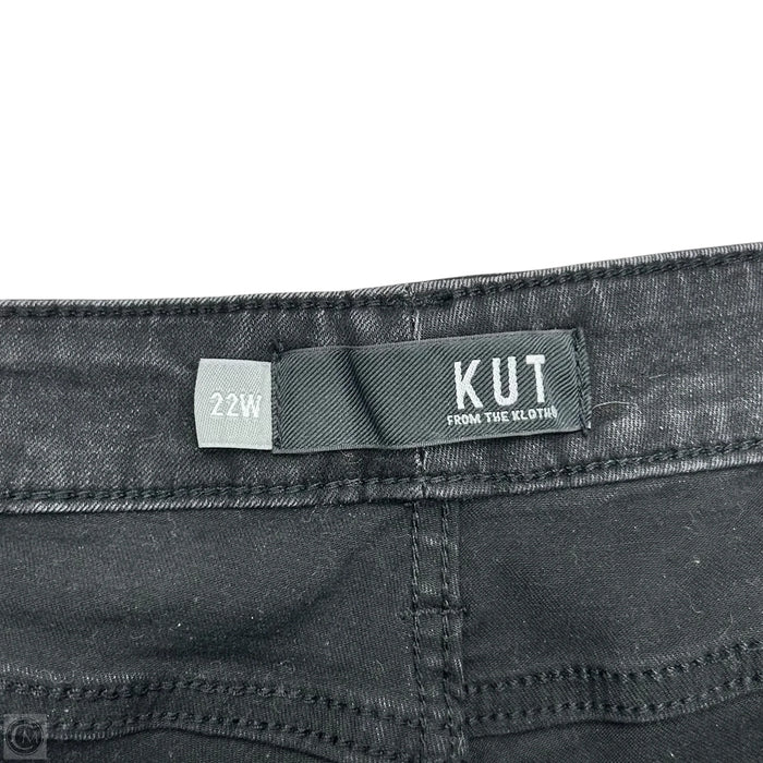 Jeans Skinny By Kut In Black Denim, Size: 22