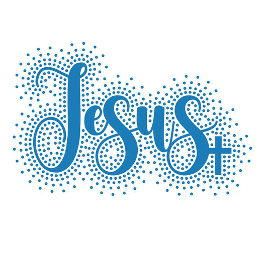 Jesus Fill Stitch Embroidery Design + Bling Template SS10
