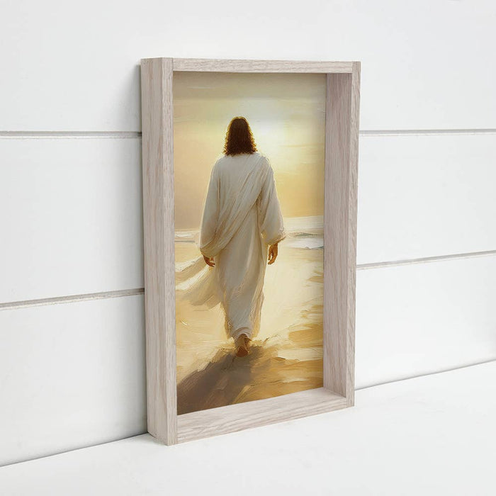 Jesus Golden Sunset - Jesus Canvas Wall Art - Wood Framed Hangout Home- Tilden Co.