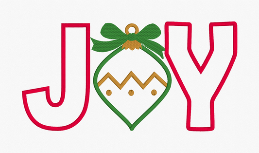 Joy Satin Stitch Applique Embroidery Design