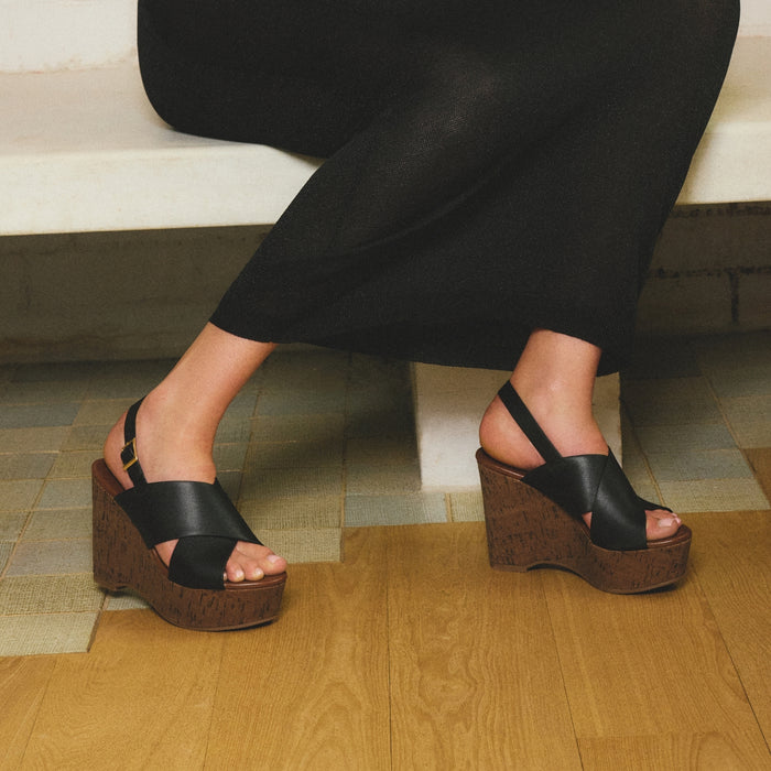 June Platform Wedges - Black