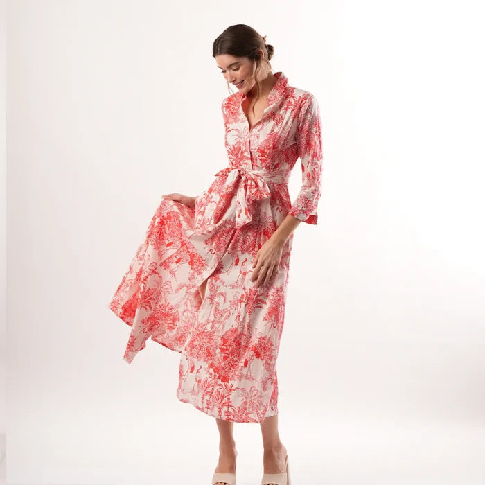 Jungle Toile Red Dress