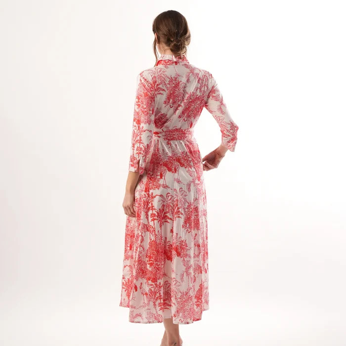 Jungle Toile Red Dress