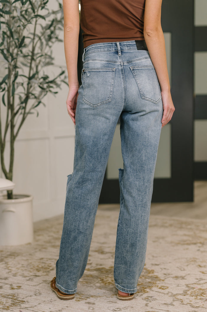 Kayla High Waist Rigid Magic Slim Straight Jeans Ave Shops- Tilden Co.