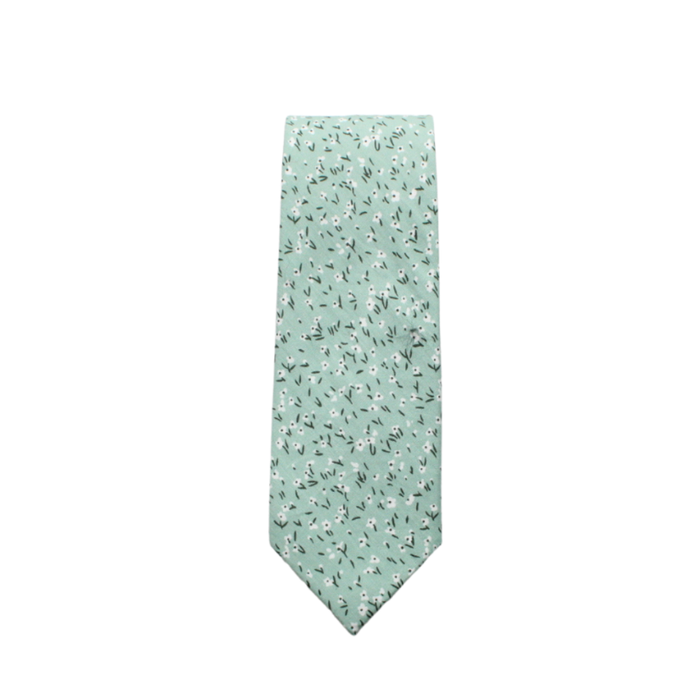 Kenyon Mint Green Floral Skinny Tie necktie Tie Mood- Tilden Co.