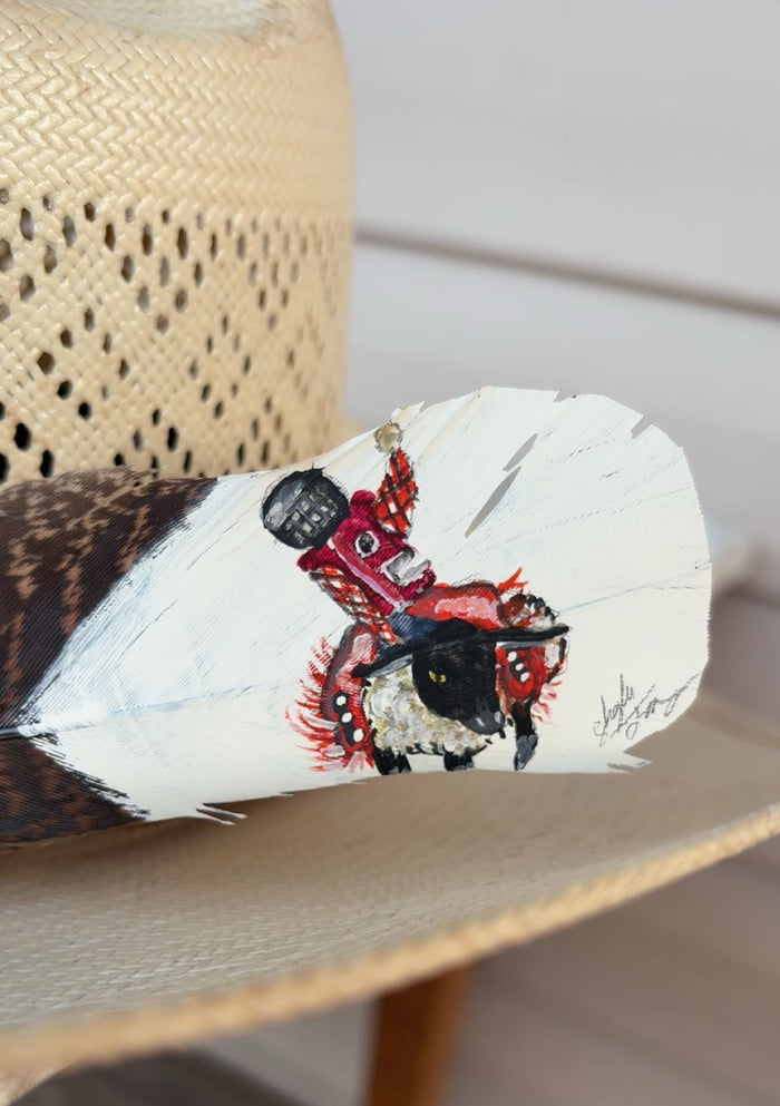 Kid's - Mutton Bustin' - Painted Turkey Feather