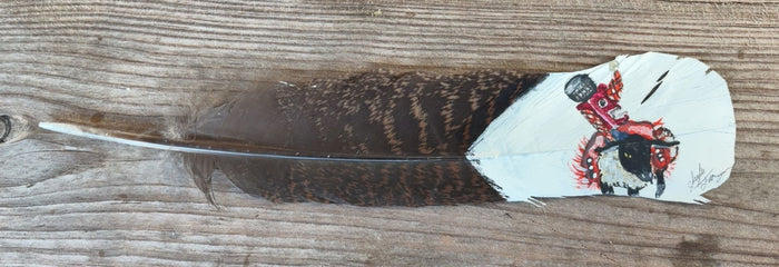 Kid's - Mutton Bustin' - Painted Turkey Feather