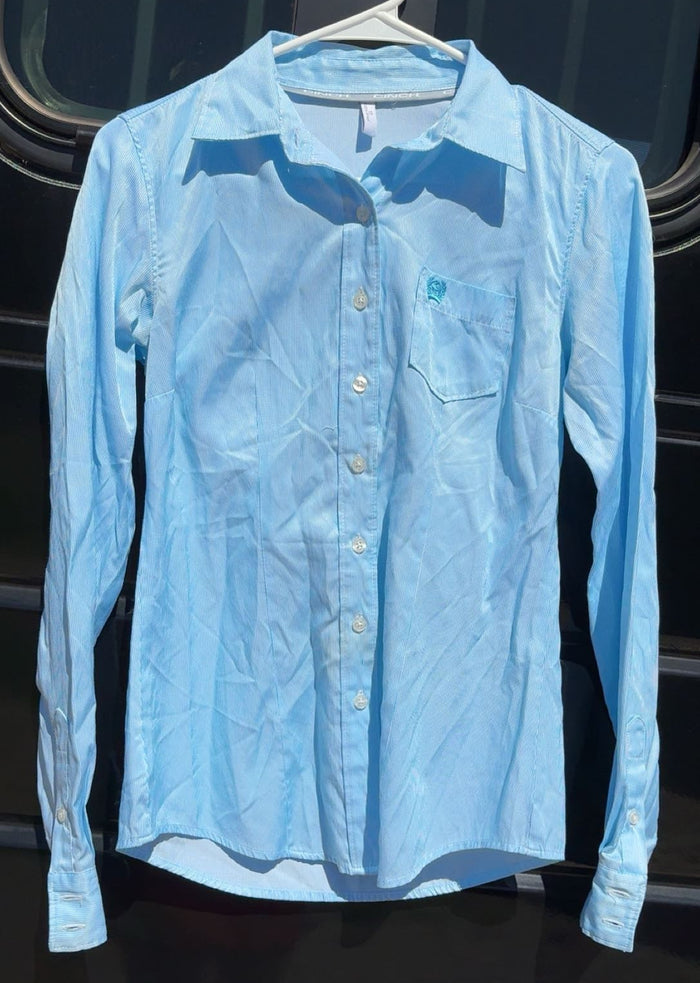 Kids Cinch Blue And White Pin Striped XS