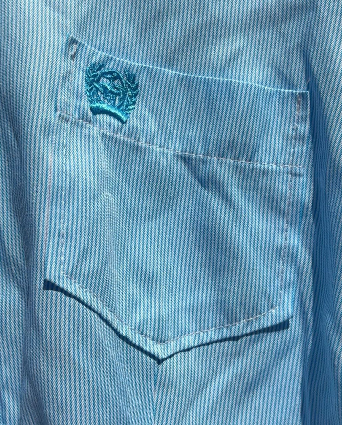 Kids Cinch Blue And White Pin Striped XS