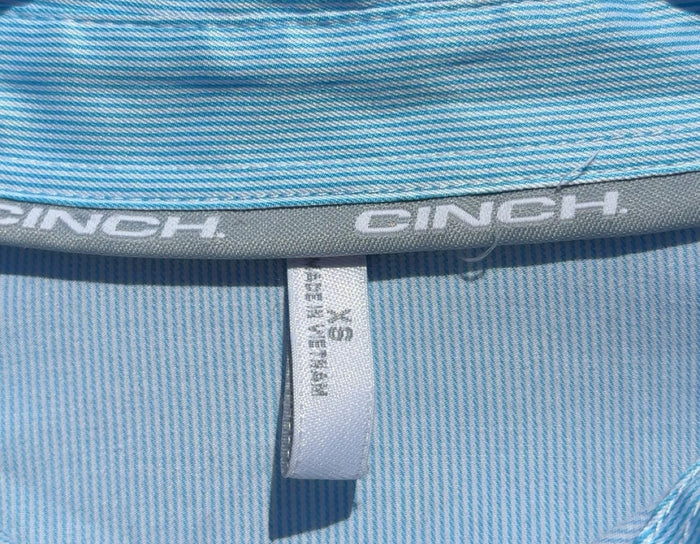 Kids Cinch Blue And White Pin Striped XS