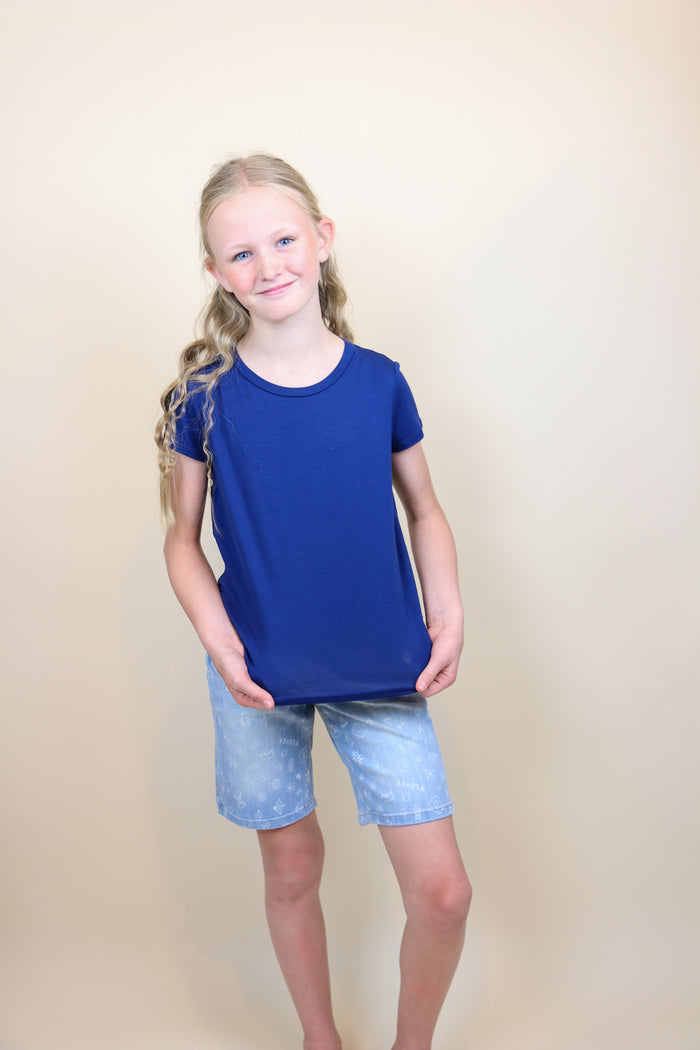 Kids Soft Short Sleeve Tee - Navy T-Shirt Chris and Carol- Tilden Co.