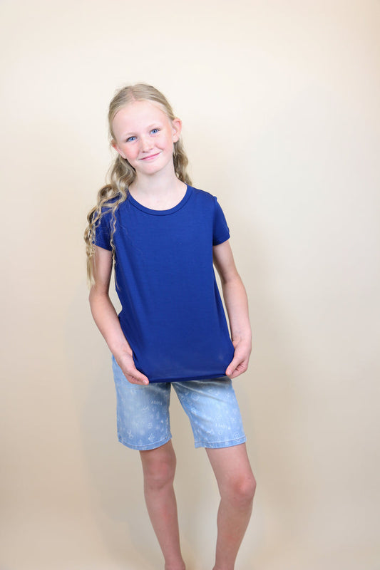 Kids Soft Short Sleeve Tee - Navy T-Shirt Chris and Carol- Tilden Co.