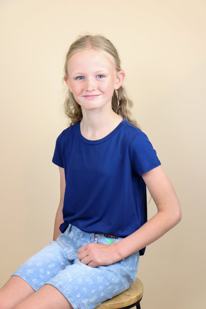 Kids Soft Short Sleeve Tee - Navy T-Shirt Chris and Carol- Tilden Co.