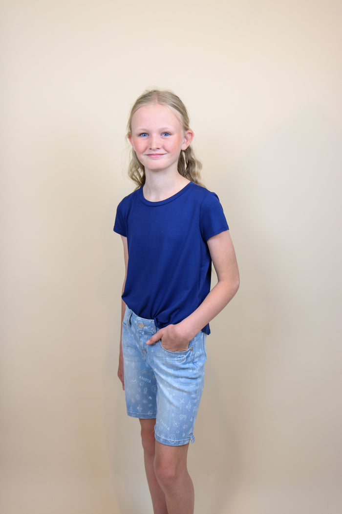 Kids Soft Short Sleeve Tee - Navy T-Shirt Chris and Carol- Tilden Co.