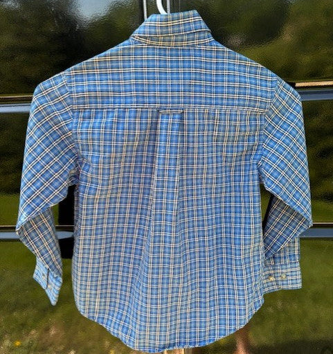 Kid's Wrangler RIATA - Button-up - Blue & White Plaid