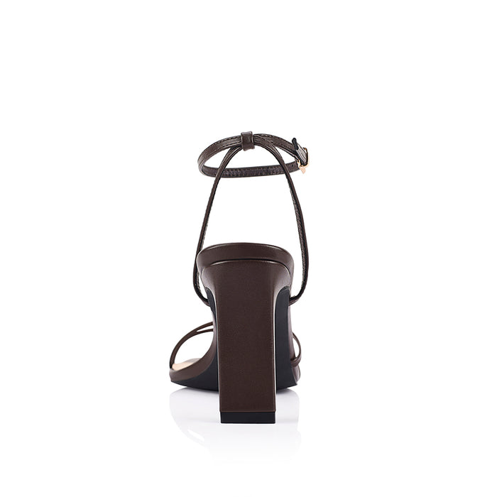 Kimmy Slim Strappy Heels - Chocolate Brown