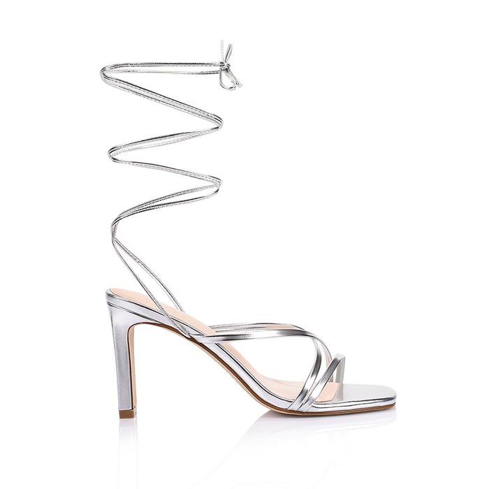 Kito Block Heel Sandals - Silver