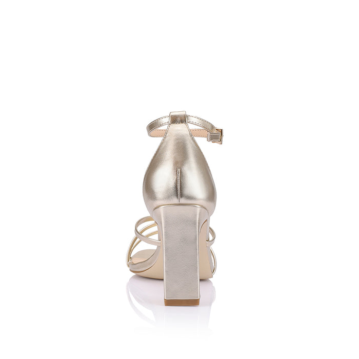 Kitty Block Heel Sandals - Champagne Gold