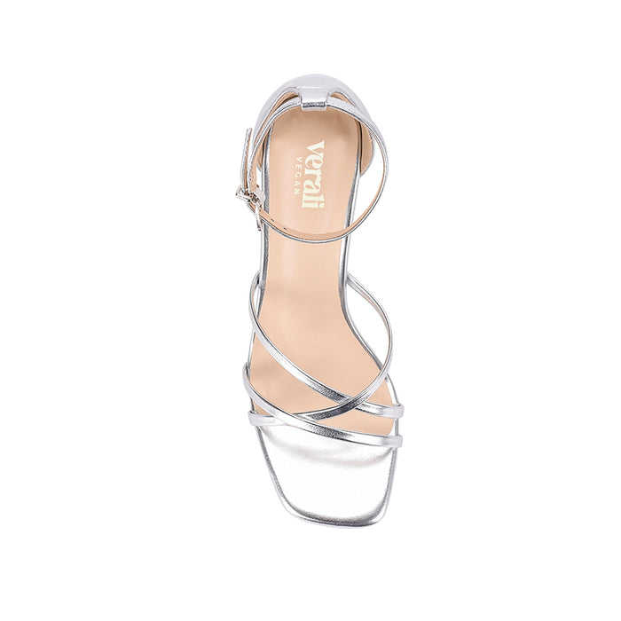 Kitty Block Heel Sandals - Silver