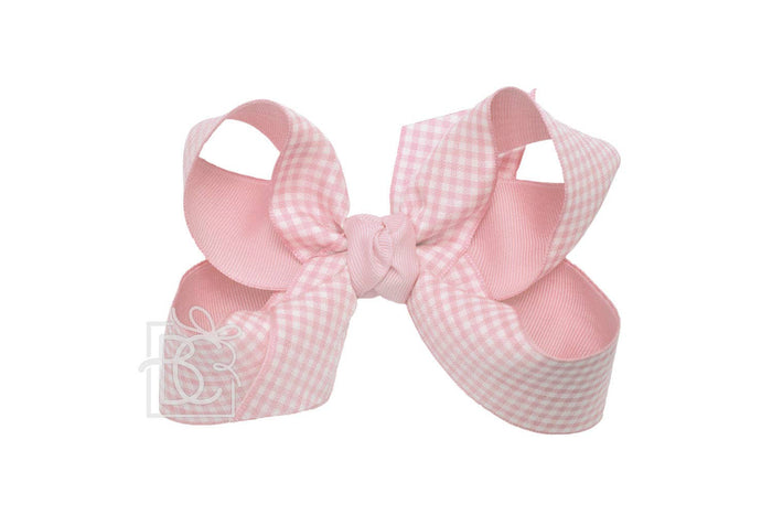 LAYERED GINGHAM/GROSGRAIN BOW ON CLIP - Premium Hair Bows from Beyond Creations, LLC - Just $11.95! Shop now at Pat's Monograms